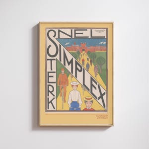 Vintage Simplex Bicycle Poster: 1897 Dutch Art Nouveau Print