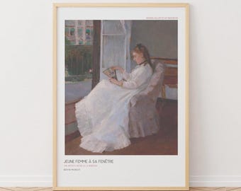 Berthe Morisot Print: Artist's Sister at a Window, French Impressionism