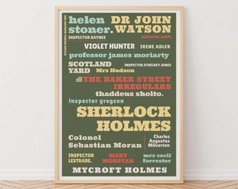 Sherlock Holmes Character Print: Arthur Conan Doyle Art, Detective Series