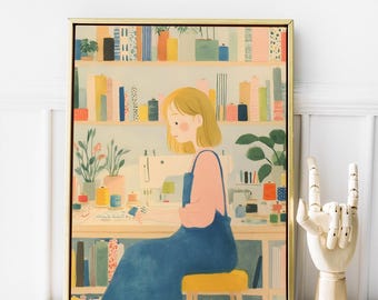 Sewing Wall Art: Illustrated Craft Room Decor