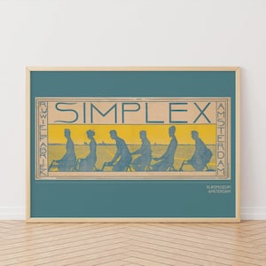 Simplex Bicycle Poster: 19th Century Dutch Art Nouveau Print