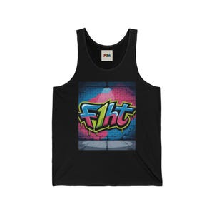 Graffiti Style Unisex Tank Top | Urban Summer Wear, Streetwear, Graphic Tee, Fitness Apparel, Gift for Him/Her