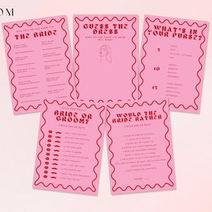 Bridal Shower - Hens Party Game Pack | Pink and Wavy Border | Hens Party Games | Bridal Shower Games | Canva Digital Download