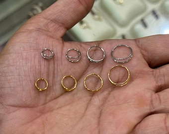 Double Hoop Nose Ring: 20G Surgical Steel Cartilage Earring