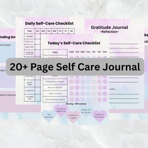 Journal de soins personnels esthétique imprimable | Suivi de la santé mentale | Planificateur quotidien de l&#39;humeur et des habitudes PDF