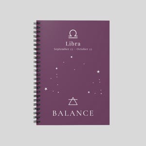 Libra Notebook | Zodiac Astrology Journal | Air Sign Gift | Libra Birthday Gift | Manifestation Notebook | Balance-Inspired Journal