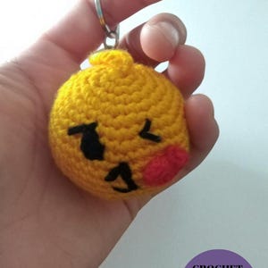 Kiss Face Emoji Crochet Pattern: Amigurumi Keychain Tutorial (PDF Download + Bonus Gift!)