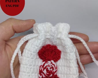 Crochet Candy Coin Purse – Sweet Handmade Drawstring Pouch PDF Pattern for Gifts, Treats & Holidays