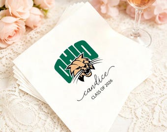 50 tovaglioli personalizzati con logo universitario, logo o gagliardetto della scuola, decorazioni per feste di laurea, tovaglioli da cocktail, laurea universitaria, regalo di laurea