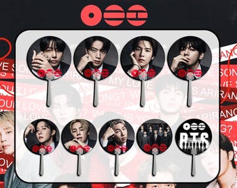 Abanico redondo Ari.rang de la gira mundial de BTS, fan del Kpop ARMY, edición de concierto, abanico inspirado en BTS, accesorio para encuentros de fans de Kpop