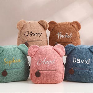 Custom Teddy bear Backpack,Personalized Fluffy Teddy Bear Bag for Kids,First Day of School Gifts,Kids Backpack,School Bag,Back to School