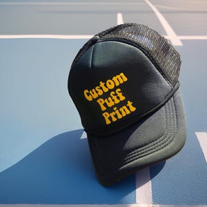 Custom 3D PUFF Print Trucker Hat, Personalized Foam Hat, Unisex Mesh Trucker Hat, Party Trucker Hats, Baseball Cap, High Crown Hat