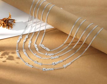 18金カーブチェーンネックレス｜幅7mm 名入れ刻印オプションあり