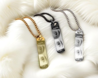 Collar con colgante de ojo personalizado con foto: joyería personalizada de acero inoxidable