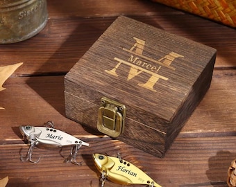 Juego de anzuelos de metal personalizados, cebo de pesca personalizado para hombre, señuelo de pesca, cebo de pesca, regalo de jubilación, regalo para papá, regalo de pesca para hombre