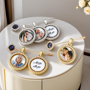 Personalized Photo Bouquet Memory Charm,Bridal Bouquet Photo Charm,Wedding Lapel Pin,Boutonniere Photo Charm,Gifts for Bride,Gifts for Groom