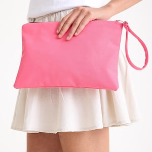 Pink Wristlet Clutch | Clutch Bag for Woman, Minimalist Wristlet Clutch, Vegan Wristlet Handbag for Women, Vegan Wristlet Bag