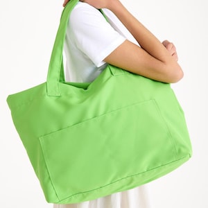 Green Large Canvas Tote Bag | Extra Large Tote, Oversize Tote Bag, Extra Large Bag For Summer, Beach Bag, Canvas Bag With 4 Pocket