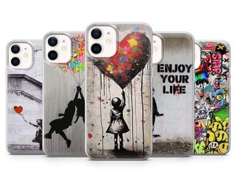 Banksy Phone Case Street Art Anonymous Cover for iPhone 17Pro, 16, 15, 14, 13, 12, 11, Samsung S25, S24, S23, A16, A35, A55, Pixel 10, 9 , 8