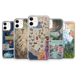 May include: Five phone cases with different designs. The cases feature anime characters, butterflies, and other graphics. The cases are in clear protective cases.