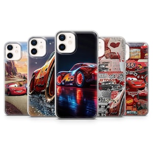 Custodia per telefono Saetta McQueen Cars Disney Cover per iPhone 16e, 15, 14, 13Pro, 12, 11, Samsung S25, S24, S23, A16, A35, A55, Pixel 9, 8, 7