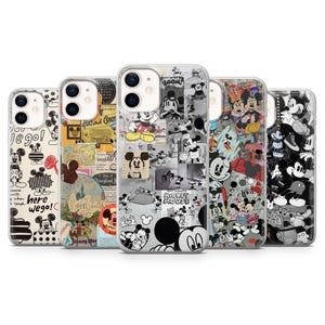 Custodia per telefono Topolino Disney Cartoon per iPhone 16 Pro, 15, 14, 13Pro, 12, 11, Samsung S25, S24, S23, A16, A35, A55, Pixel 9, 8, 7
