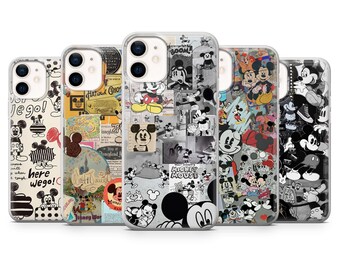 Mickey Mouse Phone Case Disney Cartoon Cover for iPhone 17Pro, 16, 15, 14, 13, 12, Samsung S25, S24, S23, A16, A35, A55, Pixel 10, 9 , 8