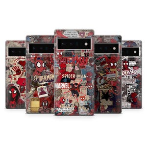 Spider Man Phone Case Peter Parker Hero Cover for Google Pixel 9, 9A, 8A, 7A, 6Pro, iPhone 16, 15, 14, 13, Samsung S25, S24, S23, A16, A25