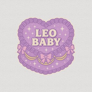 Leo baby kiss-cut vinylstickers | Schattige dierenriemstickers, astrologisch decor, kraamcadeaus, kunst aan de muur kinderkamer, gunsten verjaardagsfeestje