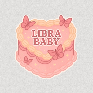 Waage Baby Aufkleber, niedlicher Astrologie Vinyl Aufkleber, Geschenk für Waagen, Waage Saison, Geburtstagsdeko, Waage Saison Laptop Dekor