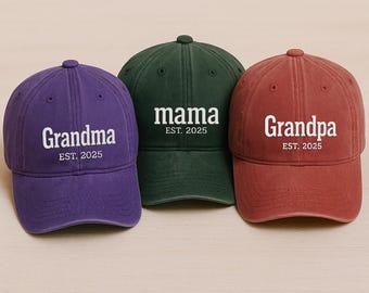 Custom Embroidered Grandpa/Grandma Hat: Personalized Trucker or Baseball Cap