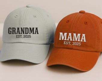 Embroidered Custom Baseball Cap: Personalized Dad/Mama Hat, EST Year