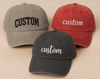 Custom Embroidered Trucker or Baseball Hat: Personalized Text, Business Logo