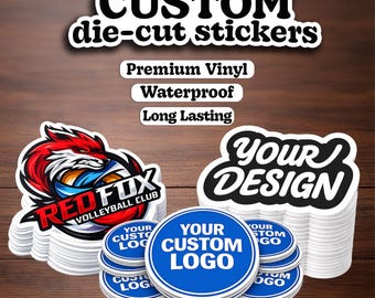 Custom Logo Die Cut Waterproof Stickers, Personalized Vinyl Stickers, Durable Business Branding Labels, Cute Personalized Sticker Ideas