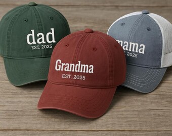Custom Embroidered Grandpa/Grandma Hat: Personalized Trucker or Baseball Cap