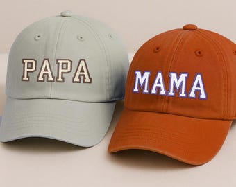 Embroidered Custom Text Baseball or Trucker Hat: Personalized Dad/Mama Gift