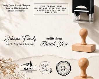 Custom Wood Logo Stamp, Personalized Business Branding Rubber Stamp, Round Rectangle Self-Inking Stationery Stamp, Office Staff