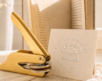 Personalized Book Embosser, Custom Embosser Stamp, From the Library of Book Stamp, Book Lover Family Gift, Customized Stamps For Library