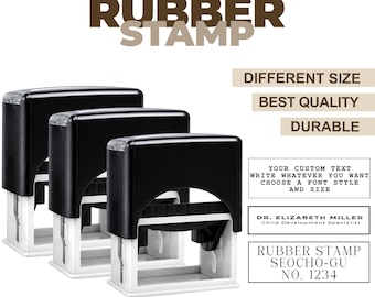 Custom Rubber Stamp, Personalized Business Logo, Self-Inking Branding Stamp, Your Design Here Customized Stamp, Rectangular & Circular Stamp