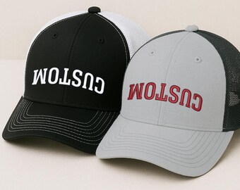 Custom Embroidered Trucker or Baseball Hat: Personalized Text, Business Logo
