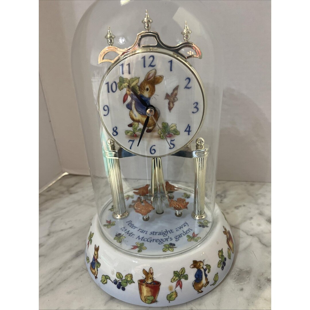 Vintage Peter Rabbit Anniversary Clock 2002 With Swirling Birds Working ...