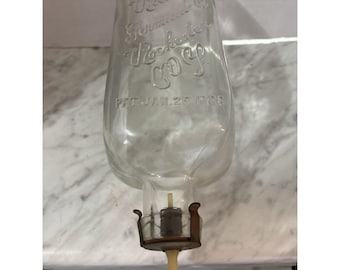 Botella de vidrio antigua de Rochester Germacide Co. con tapón. Patente del 25 de enero de 1888.