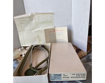 Vtg NIB Green Tycos 80er Jahre Nurse Stethoskop NOS Single Head HRI 8104-5079-32