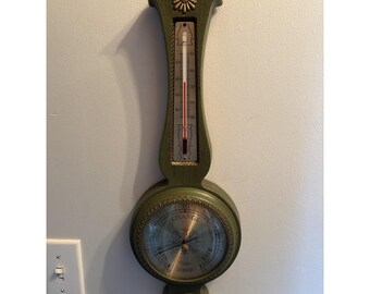 Taylor Instrument Companies Vintage Banjo Shaped Weather Station Temp Humidity