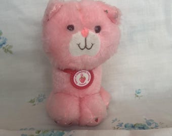 Strawberry Shortcake Custard Pink Cat Kitten 6" Plush Kenner Stuffed Animal