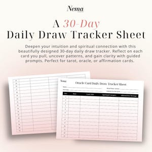 Oracle Daily Draw Tracker, Printable Oracle Card Tracer, Intuition ...