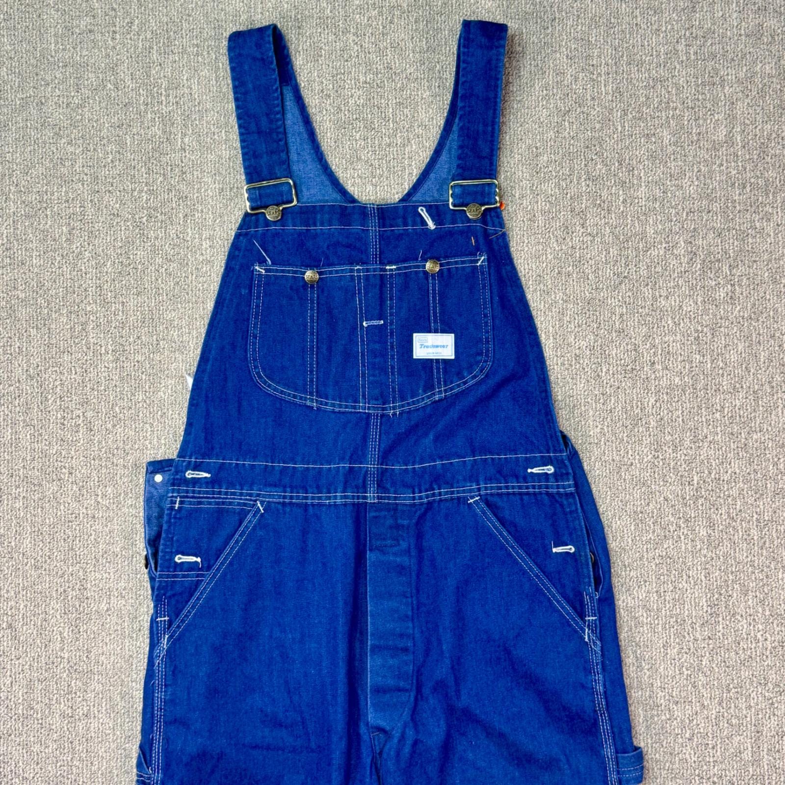 Vintage Sears Tradewear Denim Overalls 34x32 Union Made USA