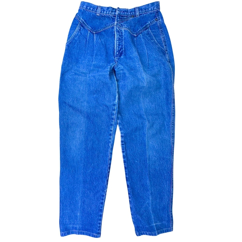 Jeans vintage Mme Rocky Mountain Wrangler : denim western plissé taille haute image 1