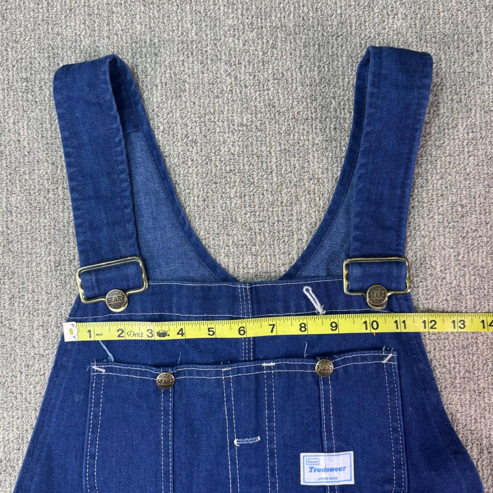 Vintage Sears Tradewear Denim Overalls 34x32 Union Made USA