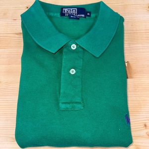 Vintage Polo Ralph Lauren Polo Shirt XL Green Purple Pony Logo Made in USA